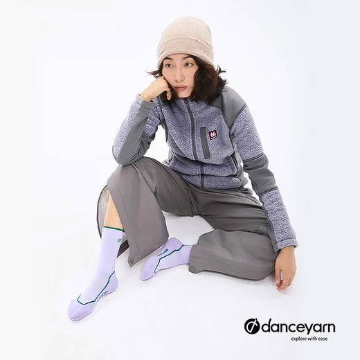 danceyarn H313轻量中筒美丽诺羊毛轻装徒步袜单日徒步干爽透气防异味 商品图3