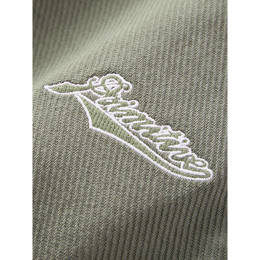 GXG男装 灰绿色宽松束脚卫裤通勤男精致绣花休闲裤 2025春季热卖 商品图3