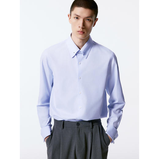 GXG男装 多色基础通勤免烫翻领长袖衬衫  秋季热卖G24X033035 商品图2