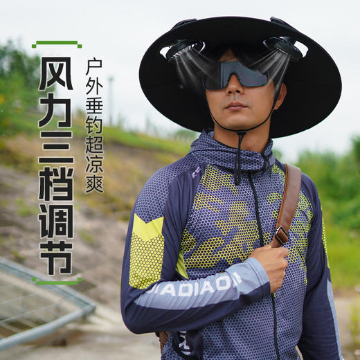 佳钓尼新款太阳能凉感风扇帽，让你炎炎夏日感受三档风力调节的舒适 商品图2
