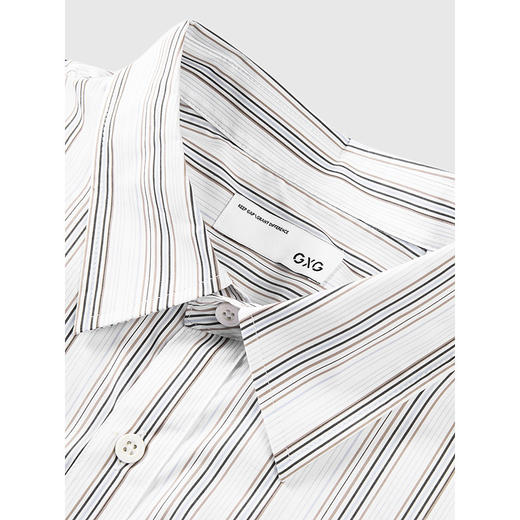 GXG男装 条纹设计清爽衬衣通勤男短袖衬衫透气外套 2025春季热卖 商品图2