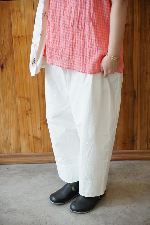 apuntob 宽松裤腰白色棉质裤子 商品图3