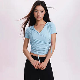 跃牌【禅语梵心】凉感抗菌健身服跑步帽衫瑜伽修身上衣短袖显瘦速干运动T恤女DX5462