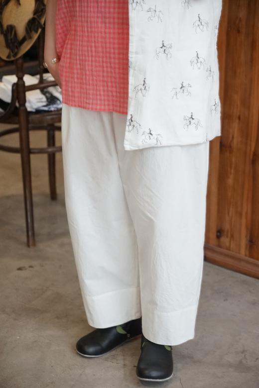 apuntob 宽松裤腰白色棉质裤子 商品图4