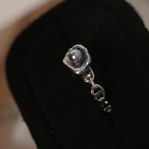 【甄珠贝】星殒 甜酷风  荷包蛋戒指 时髦猪鼻子款纯银配件 大溪地黑珍珠keshi包裹真多麻色akoya 莫名协调 商品图1