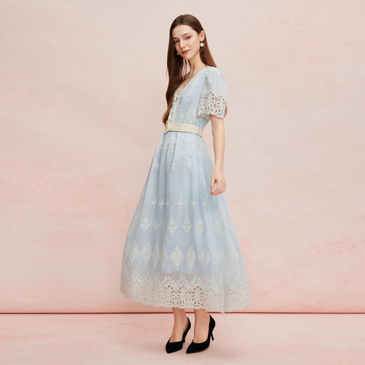 QF8C7斯尔丽25新款法式浪漫海边度假茶歇收腰放摆显瘦高雅连衣裙 商品图7