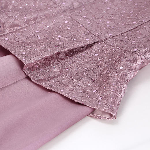 QF8C3斯尔丽25新款礼服立体蕾丝搭配A字摆假两件连衣裙 商品图8