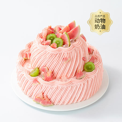 【多肉红心芭乐】送女生的夏日清新蛋糕，一口咬下，脆甜的红心芭乐瞬间开启沁爽甜梦，芭乐奶油似粉霞，温柔在舌尖蔓延（昆明+安宁） 商品图3