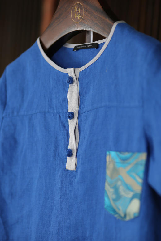 盛唐牡丹| Kids 天然亚麻宋锦短袖套装 商品图2