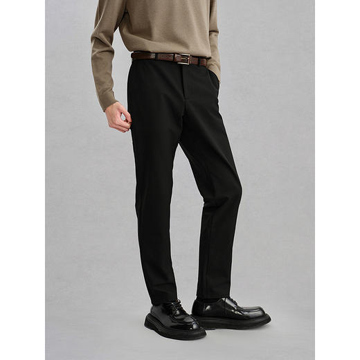 GXG男装  四面弹西裤黑色垂感休闲长裤 24年冬G24X024148 商品图2