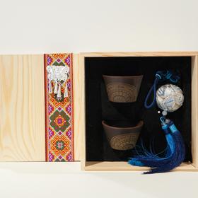 壮锦-文创礼盒坭兴陶杯子两件套