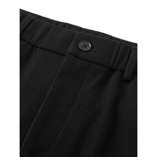 GXG男装 黑色针织直筒西裤宽松休闲裤 24年秋G24X023095 商品图2