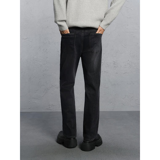 GXG男装   深灰色弹力牛仔裤通勤男长裤 24年冬G24X054047 商品图3