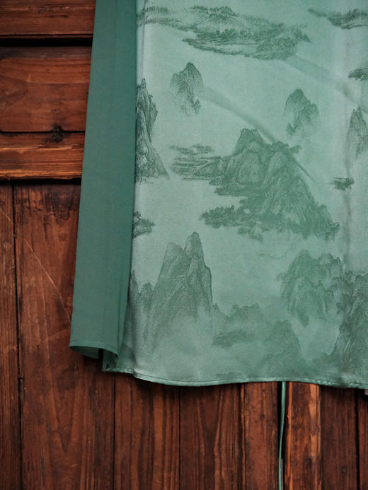 STJINGx凯喜雅x故宫| 千里江山玥盈旗袍连衣裙-铜青 商品图4