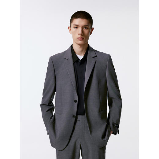 GXG男装  灰色羊毛混纺商务西装男正装 24年秋G24X133009 商品图2