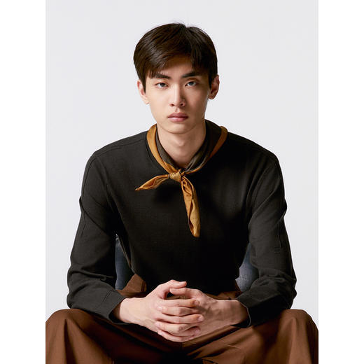 GXG男装    柔软低领毛衫男士针织衫轻薄 24年秋G24X203011 商品图4