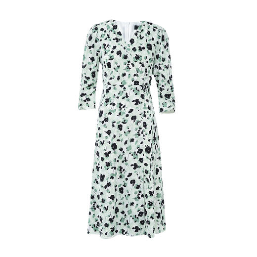 EITIE爱特爱夏季新款优雅法式V领收腰气质中袖印花连衣裙7807529 商品图5