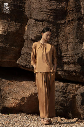 荷木HEMU丨吉纹·宽腿裤