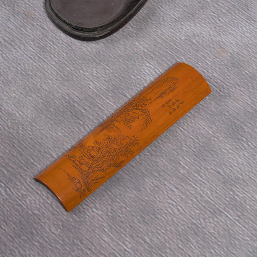 清	竹雕山水诗文臂搁 商品图1