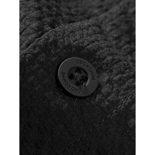 GXG男装 黑色工装设计短袖衬衫通勤男轻薄外套防晒 2025春季热卖 商品图3