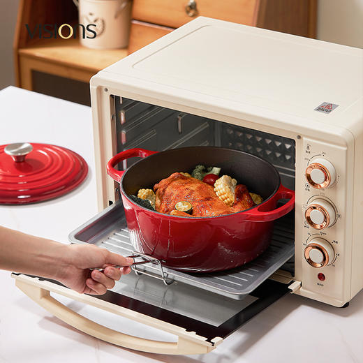 【自营】 康宁 悦厨珐琅锅 聚热保温 一锅多用 煎炒炖炸烤 4L/礼盒装 商品图3