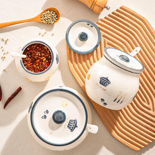 【摩登猪油罐】中式老式猪油罐家用防潮耐高温陶瓷带盖大容量密封罐大号熬猪油罐 商品图8