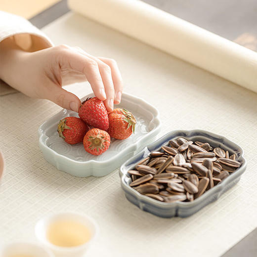 【陶瓷茶点盘小碟组合装】中式复古点心盘水果零食托盘家用客厅茶几茶点糕点盘禅意 商品图7