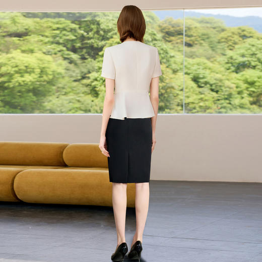 IWY/高端职业套装女神范气质工作服夏季新款短袖白色西装两件套C2299+S2255 商品图4