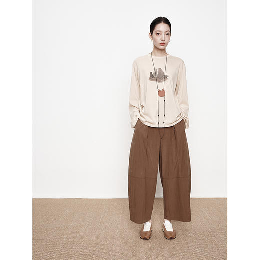 UMILAB｜侘寂*松弛天花板 梨形必入莱赛尔半松紧九分凉凉裤P1267M 商品图1