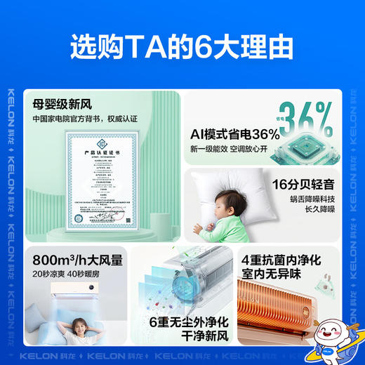 【国补15%】科龙空调KFR-35GW/LF1U-X1 新一级能效 大1.5匹 节能变频 商品图1