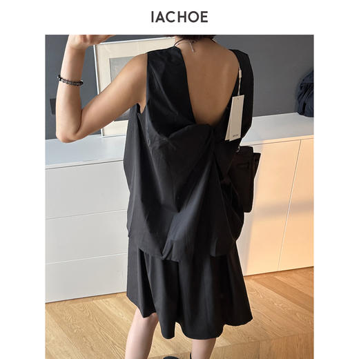 棉仓3631503017-IACHOE无袖纽结设计师风背心衬衫夏季显瘦宽松 商品图2