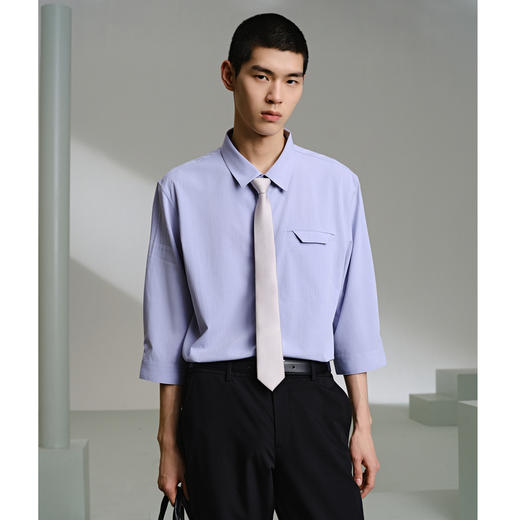 GXG男装 多色肌理七分袖翻领衬衫24年夏季热卖G24X232021 商品图2