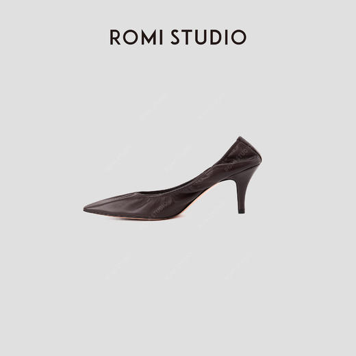 ROMI STUDIO羊皮褶皱工艺意大利大底尖头方高跟鞋RWCRP32598 商品图0