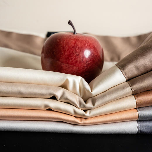 自然醒100支长绒棉Maillard美拉德系拼边枕套高奢款HS 商品图7