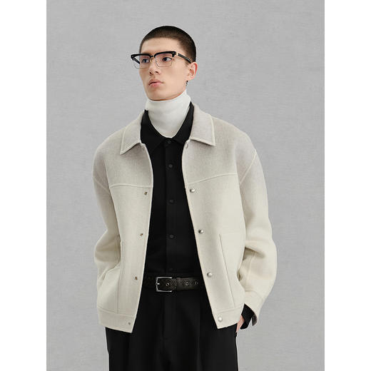 GXG男装  渐变简约通勤短款大衣外套  冬季热卖G24X064012 商品图3