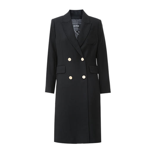 EITIE爱特爱冬季新款气质翻领中长款大衣外套7614319 商品图10