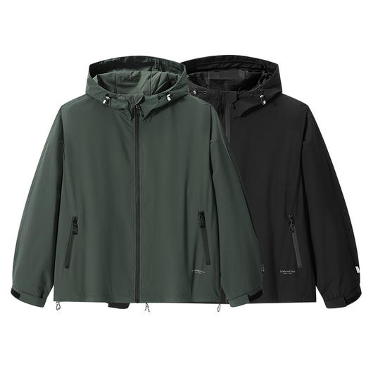 GXG男装 纯色印花设计户外休闲连帽夹克外套 冬季热卖 商品图4