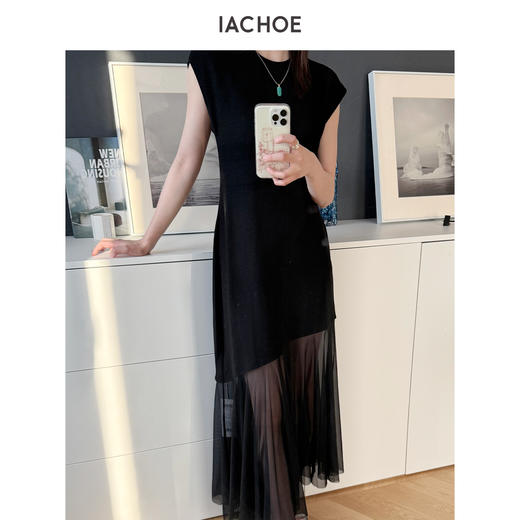 棉仓3631516008-IACHOE【仙女裙】下摆微透连衣裙 商品图0
