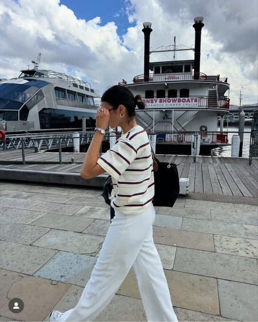 613-1 出澳洲正单 如jia白送 venroy有机棉 情侣款 宽松条纹短袖T恤 我穿M宽松大气 商品图3