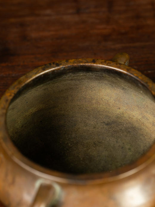 清	铜蚰耳圈足炉 商品图3