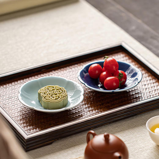 【迷你海浪六瓣碟】陶瓷小号糕点碟点心盘茶室禅意茶点盘子复古精致零食小吃味碟杯垫 商品图4