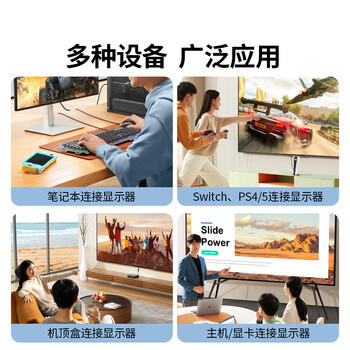 绿联HDMI2.0转DP1.4转换器 4K60Hz高清视频线 240Hz高刷适用台式机笔记本电脑PS4接显示器 0.5米40238 商品图6