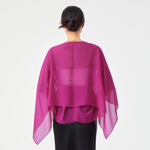 QF201斯尔丽2025夏季新款舒适垂坠飘逸雪纺多种穿搭外披宽松挡肉上衣 商品图1