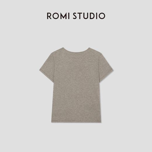 ROMI STUDIO“美式复古”花纱棉字母印花轻薄圆领短袖T恤RWCSSM1607【现货】 商品图1