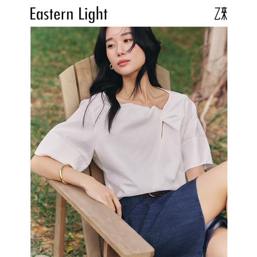 Eastern Light/乙来【美国匹马棉】法式衬衫夏季透气舒适短袖T恤 商品图1