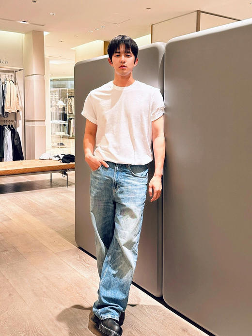 官网399！爱家男士轻享系列60S双纱莫代尔短袖上衣 原纱凉感百搭圆领休闲T恤运动家居 商品图6