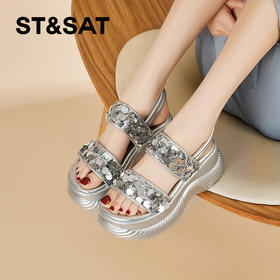 【7CM增高】星期六时尚百搭亮片凉鞋SSD2115ERQ