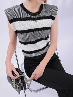 3BAR155238#黑白条纹马甲