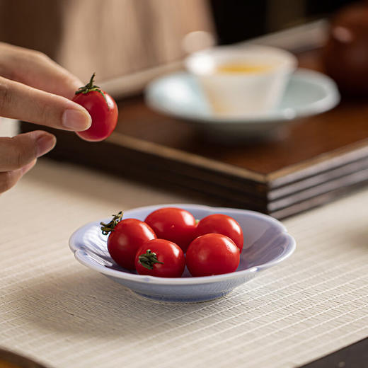 【迷你海浪六瓣碟】陶瓷小号糕点碟点心盘茶室禅意茶点盘子复古精致零食小吃味碟杯垫 商品图6