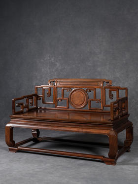 清	红木攒接拐子纹带托泥宝座